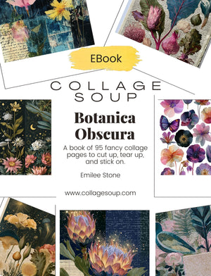 Collage Soup Botanica Obscura — Midnight Garden Collage Papers eBook