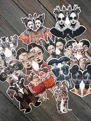 Collage Soup Mystical Twins Paper Bites | Die Cuts | Premium Pieces for Collage, Journaling, Mixed Media