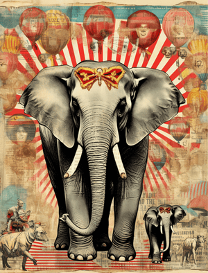 Collage Soup Three Ring Circus – A 60-Page Vintage Circus Collage eBook