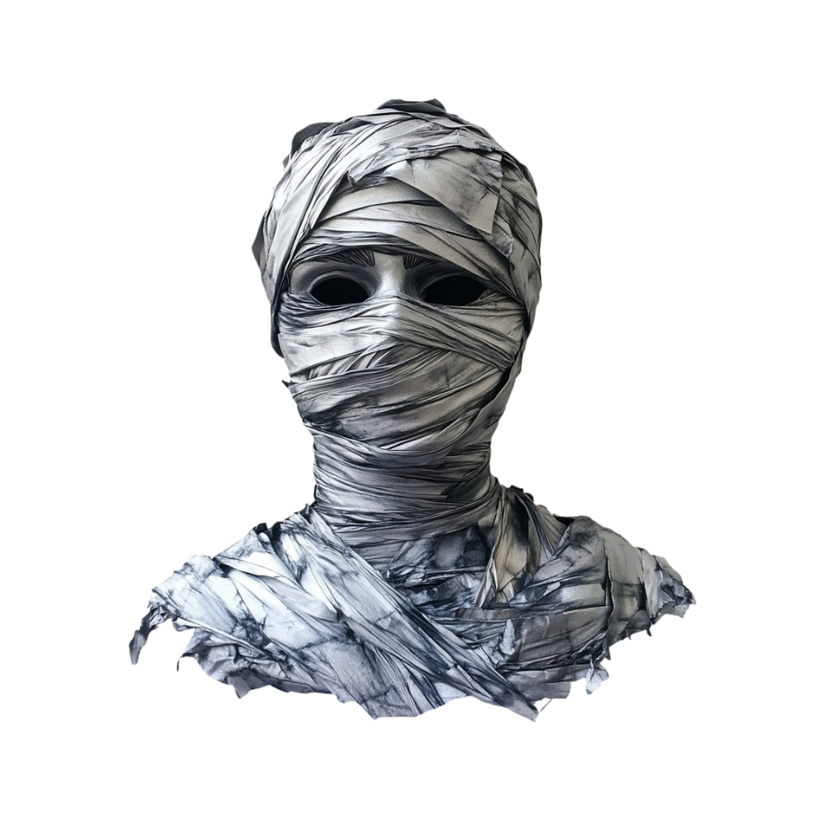 Case No. 1031 Digi-Bites — mummy bust wrapped in grey bandages