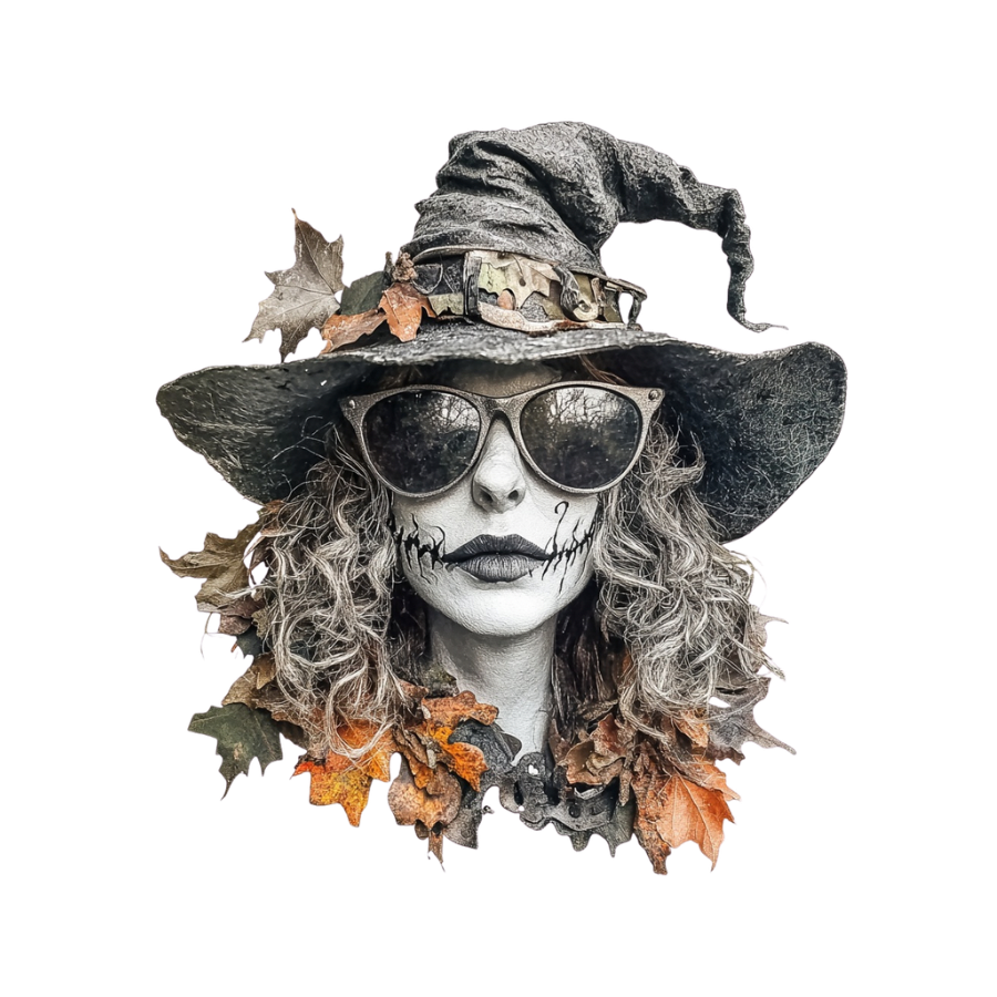 Case No. 1031 Digi-Bites — witch in sunglasses and a leaf-trimmed hat