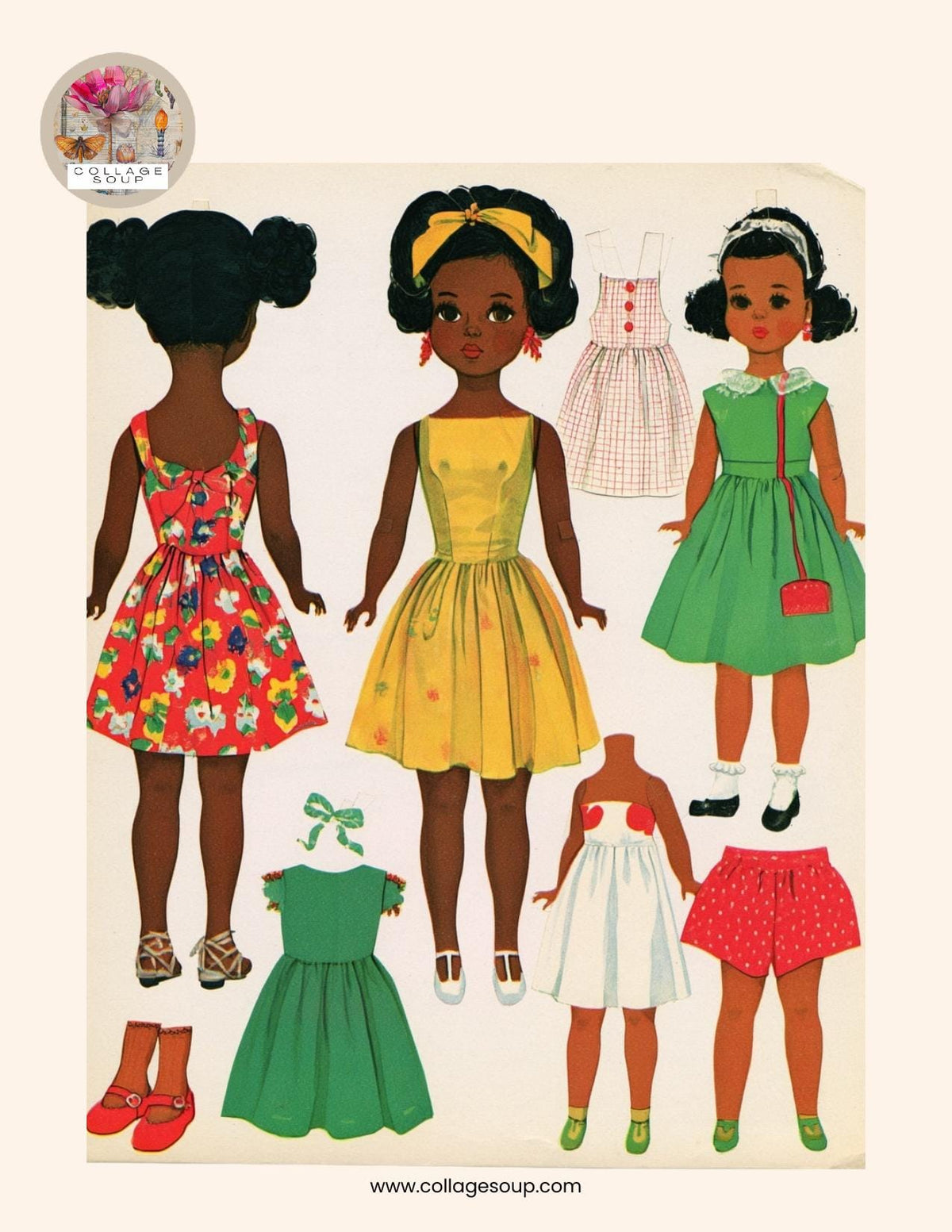 Collage Soup 1960s Paper Dolls Freebie
