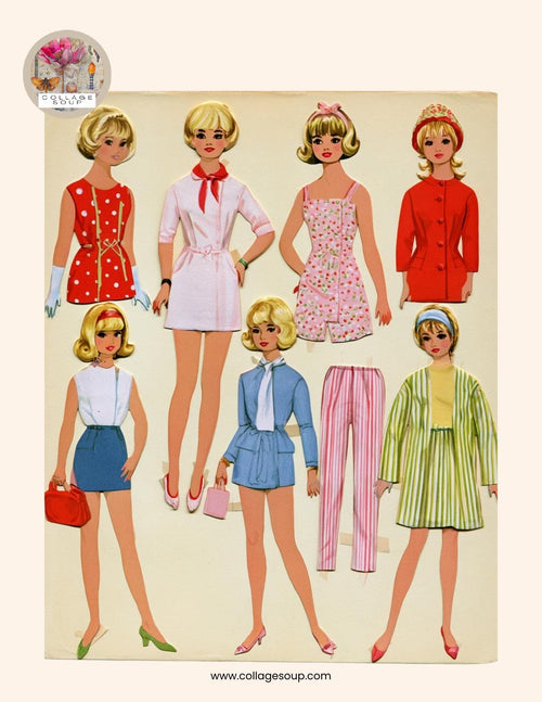 Collage Soup 1960s Paper Dolls Freebie