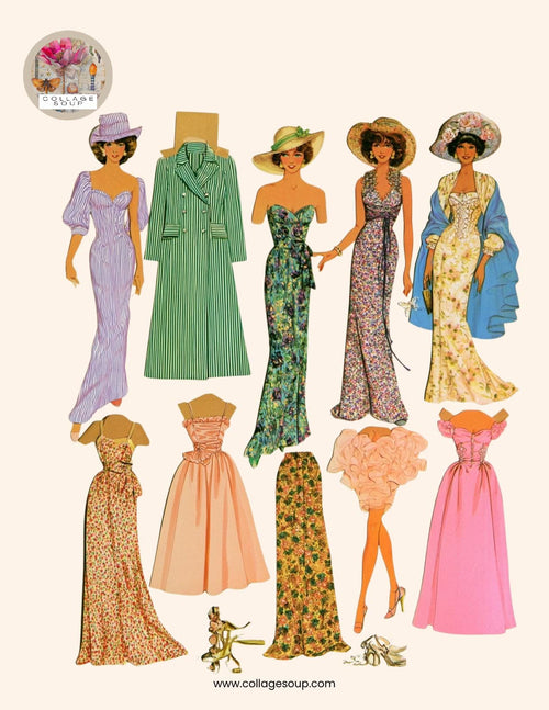 Collage Soup 1980s Paper Dolls Freebie