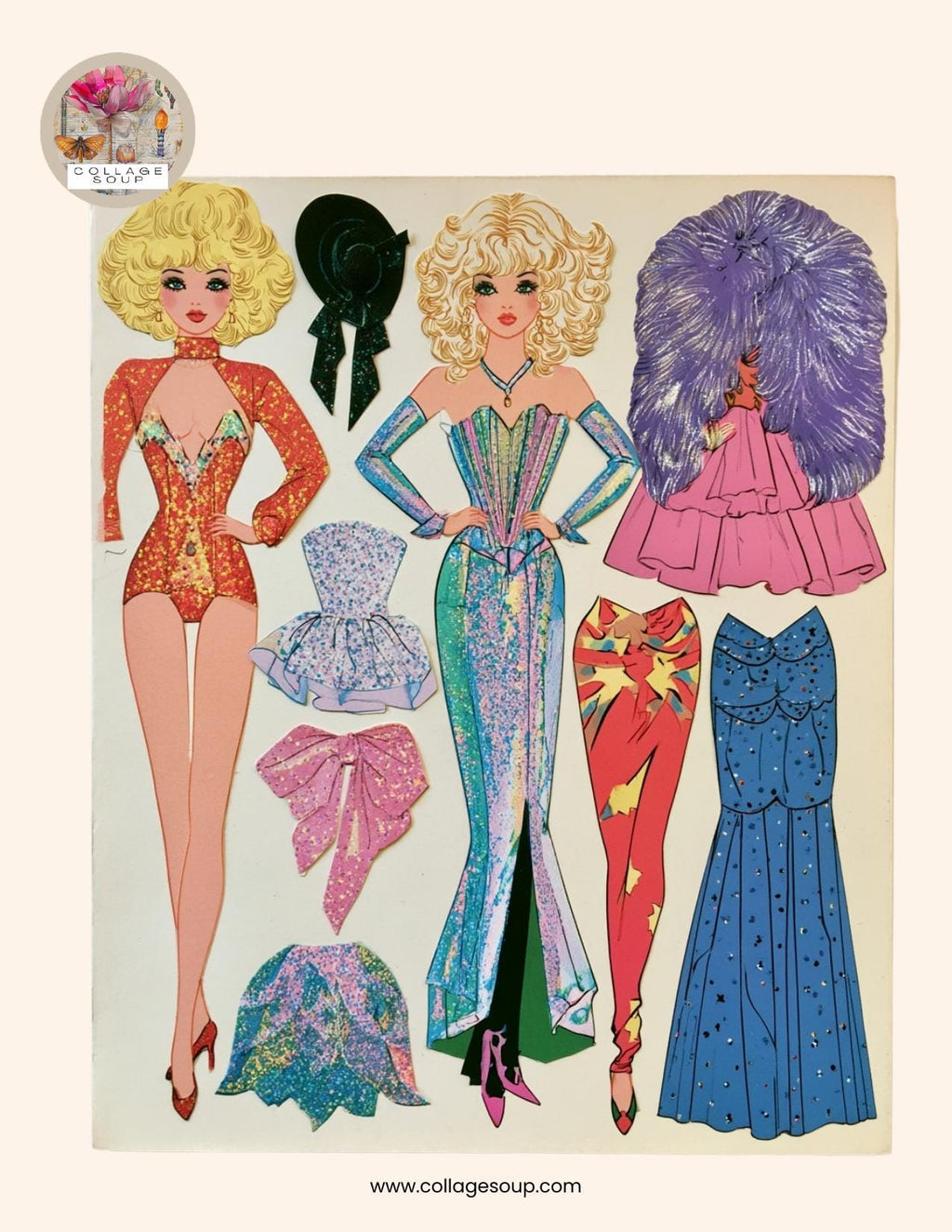 Collage Soup 1980s Paper Dolls Freebie