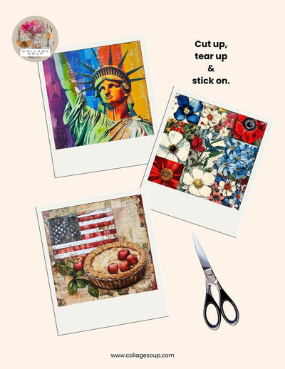 Collage Soup 4th of July Freebie — 6 Collage Papers