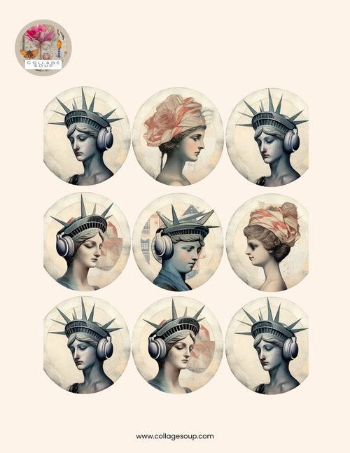 Collage Soup 4th of July Freebie — 6 Collage Papers