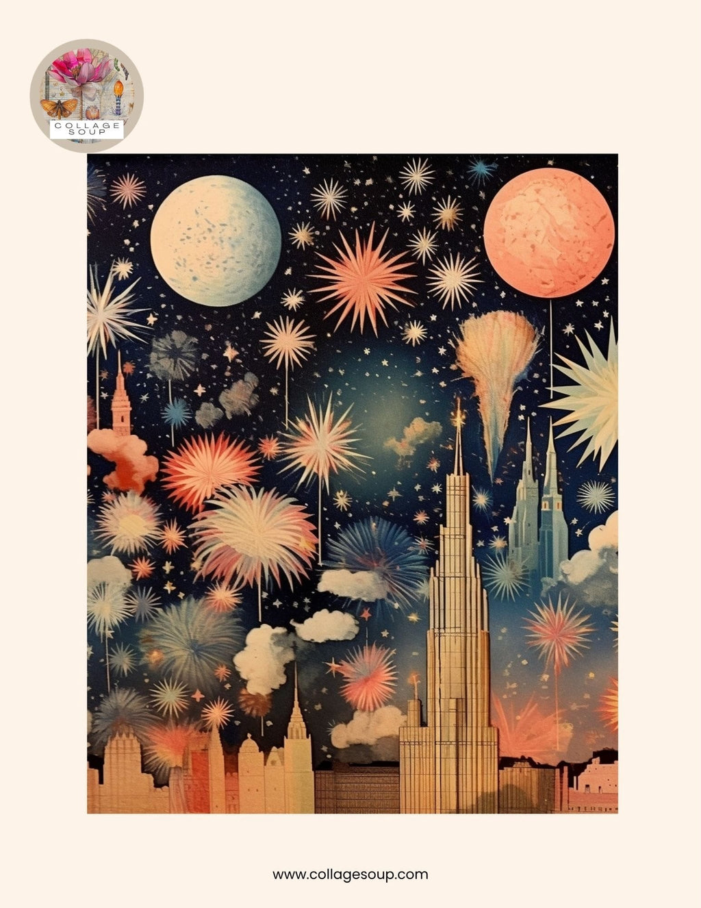 Collage Soup 4th of July Freebie — 6 Collage Papers