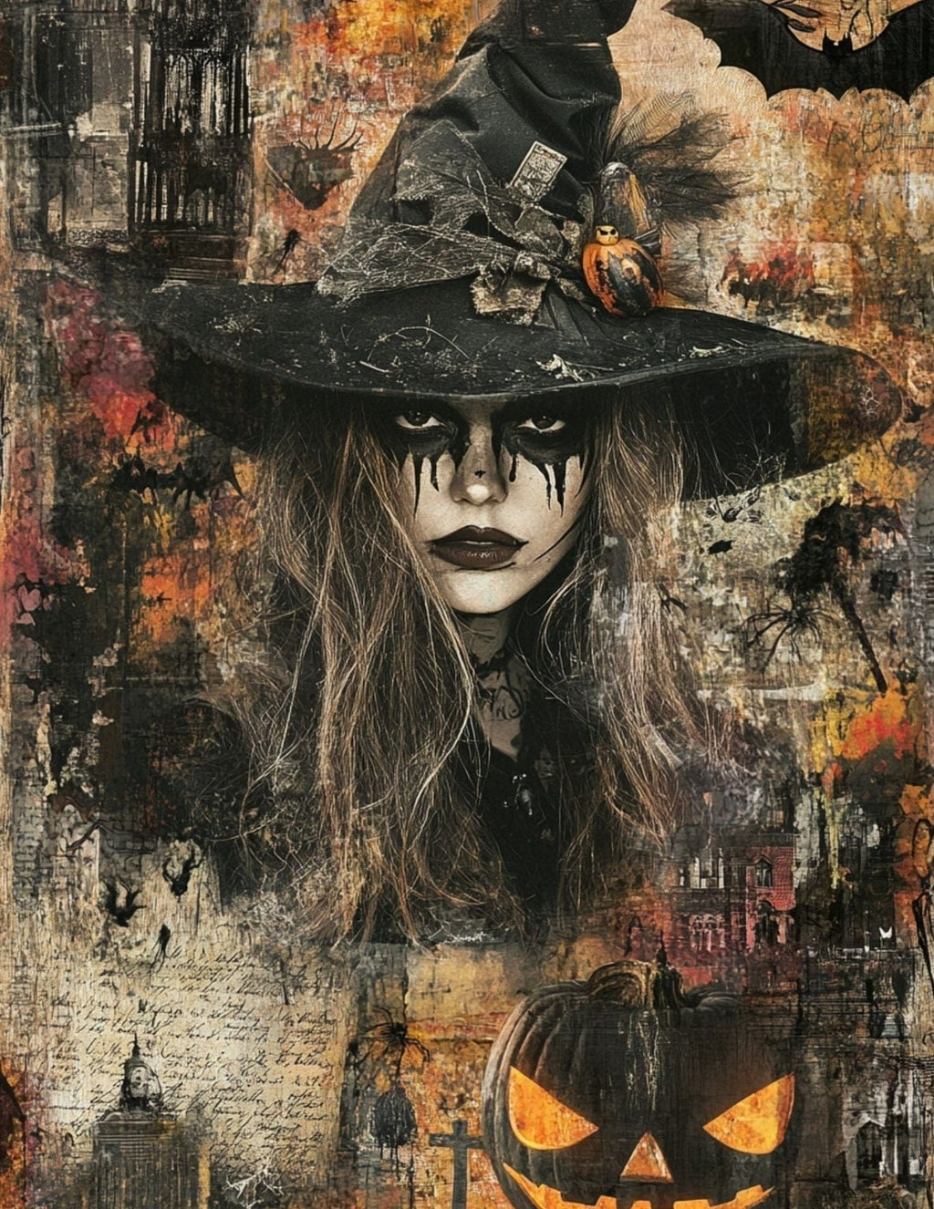 Collage Soup All Hallows Eve (eBook) | 71 Digital Pages of Elegant Halloween Collage Imagery for Print & Crafting