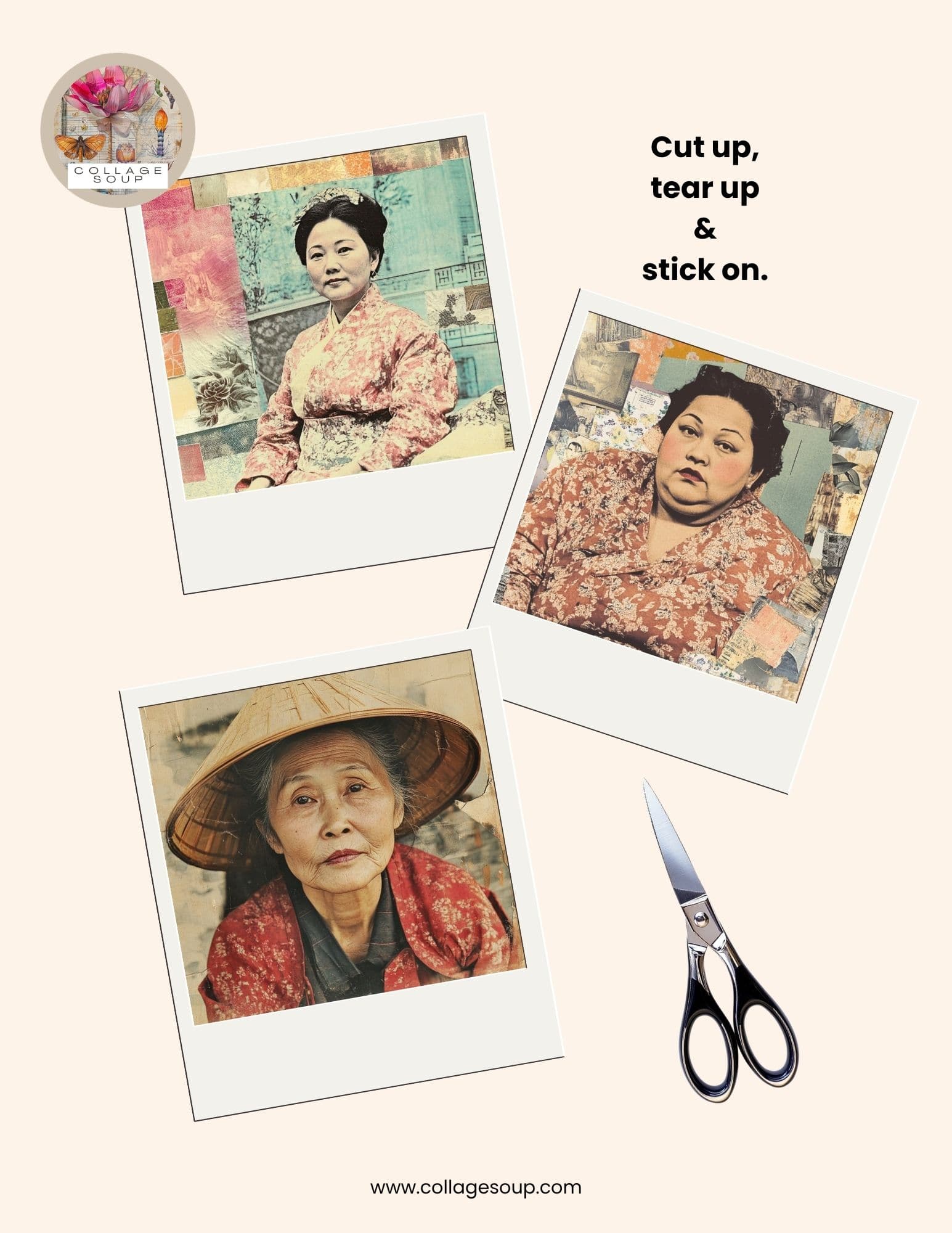 Collage Soup Asian Family Collage Papers — Free Download