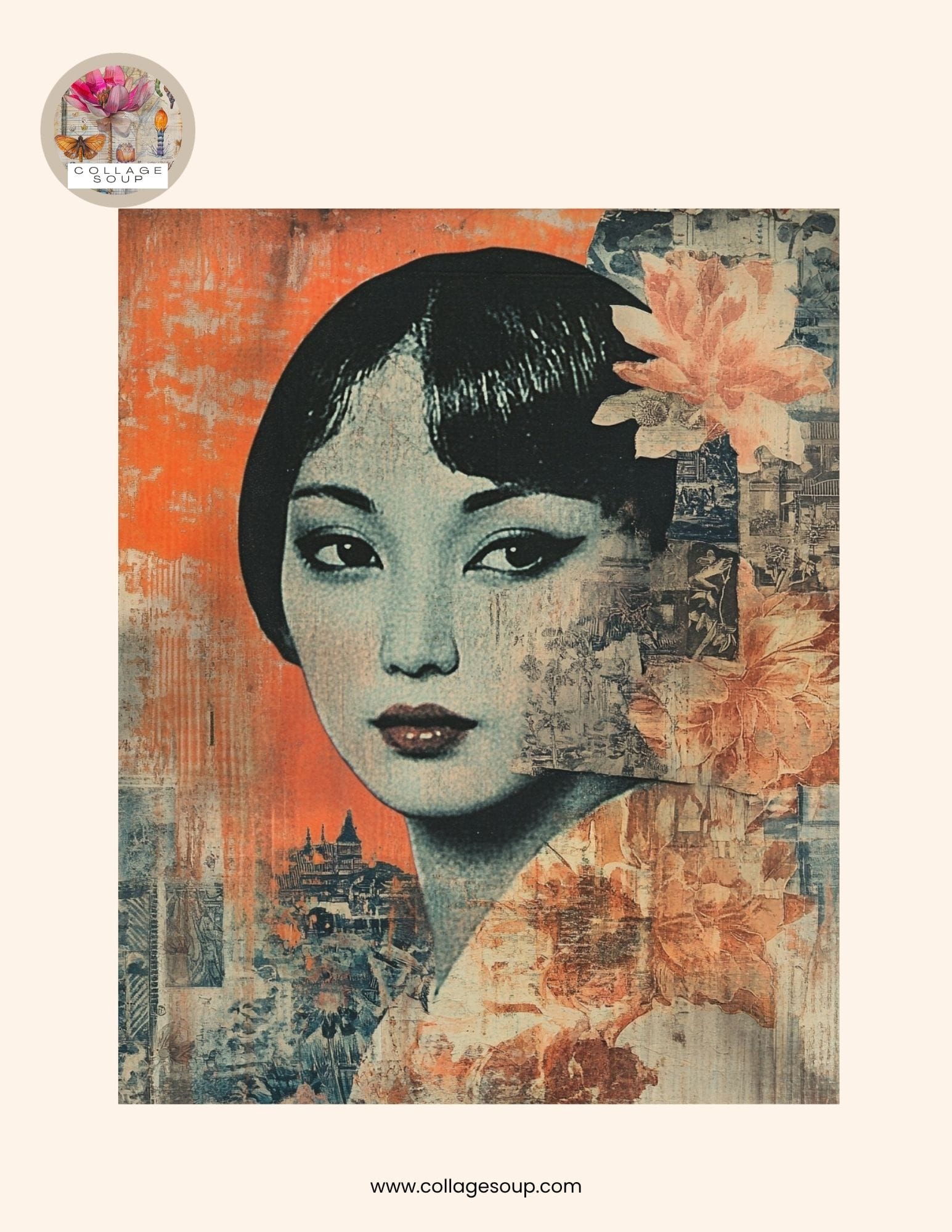 Collage Soup Asian Family Collage Papers — Free Download