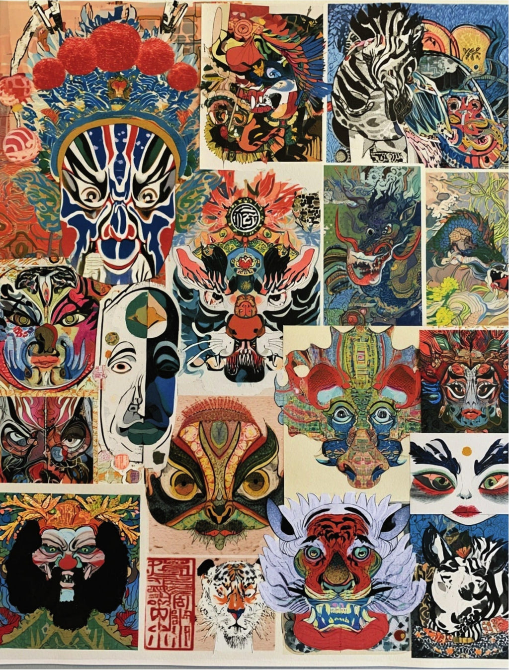 Collage Soup Auspicious Papers