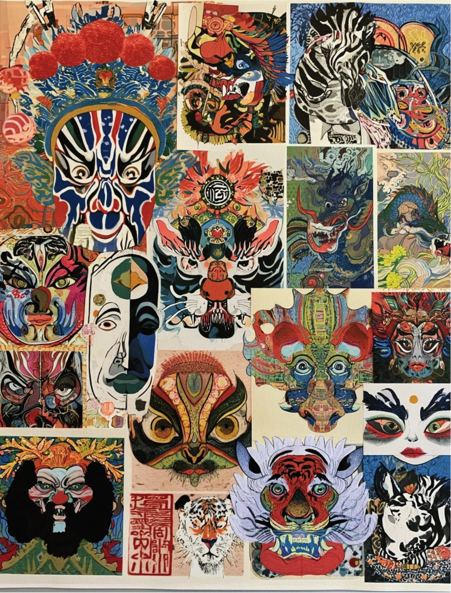 Collage Soup Auspicious Papers
