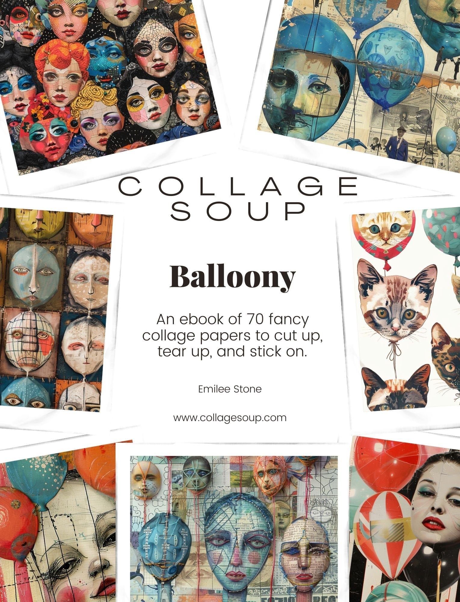 Collage Soup Balloony – A Whimsical 70-Page Printable eBook