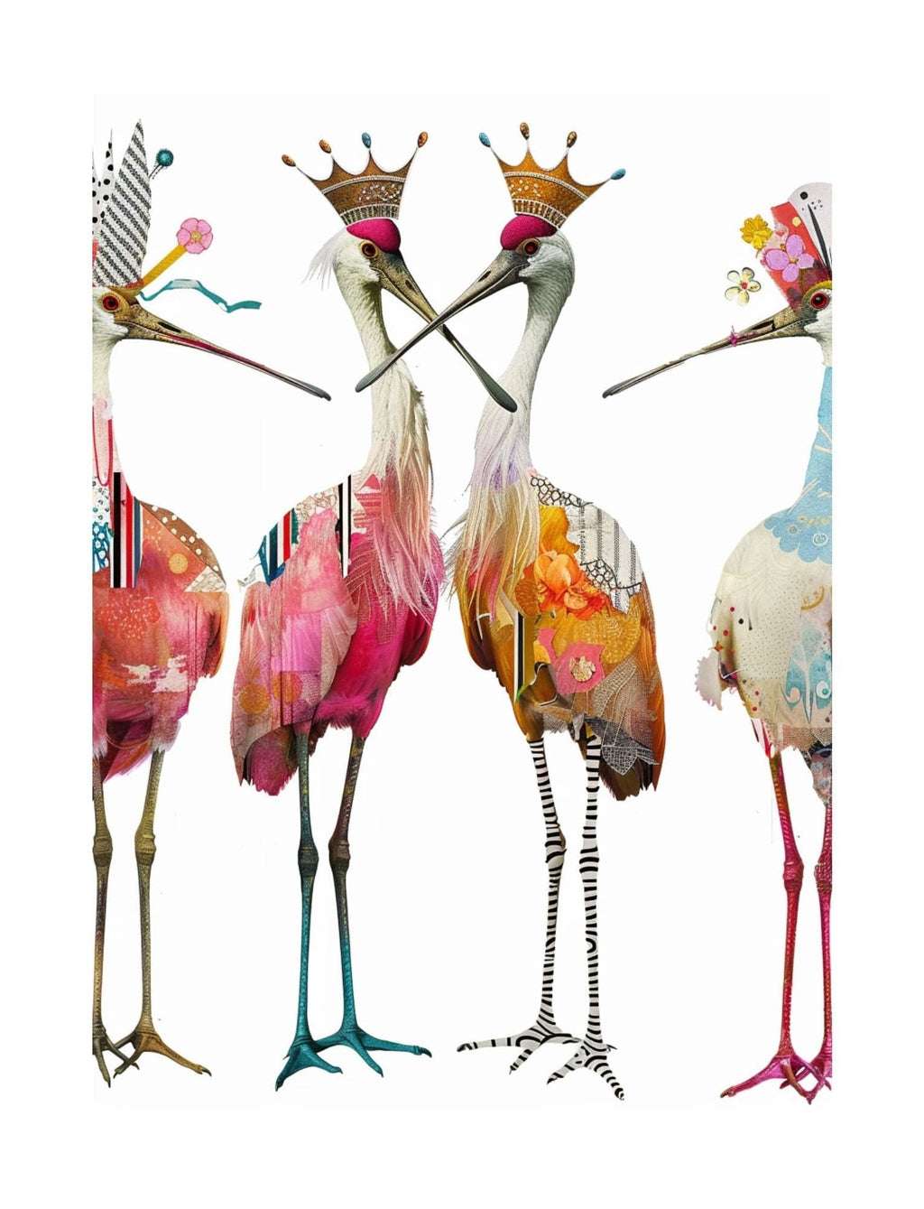 Collage Soup Bird Nerd: 140 Fancy Collage Papers of Stylishly Dressed Birds