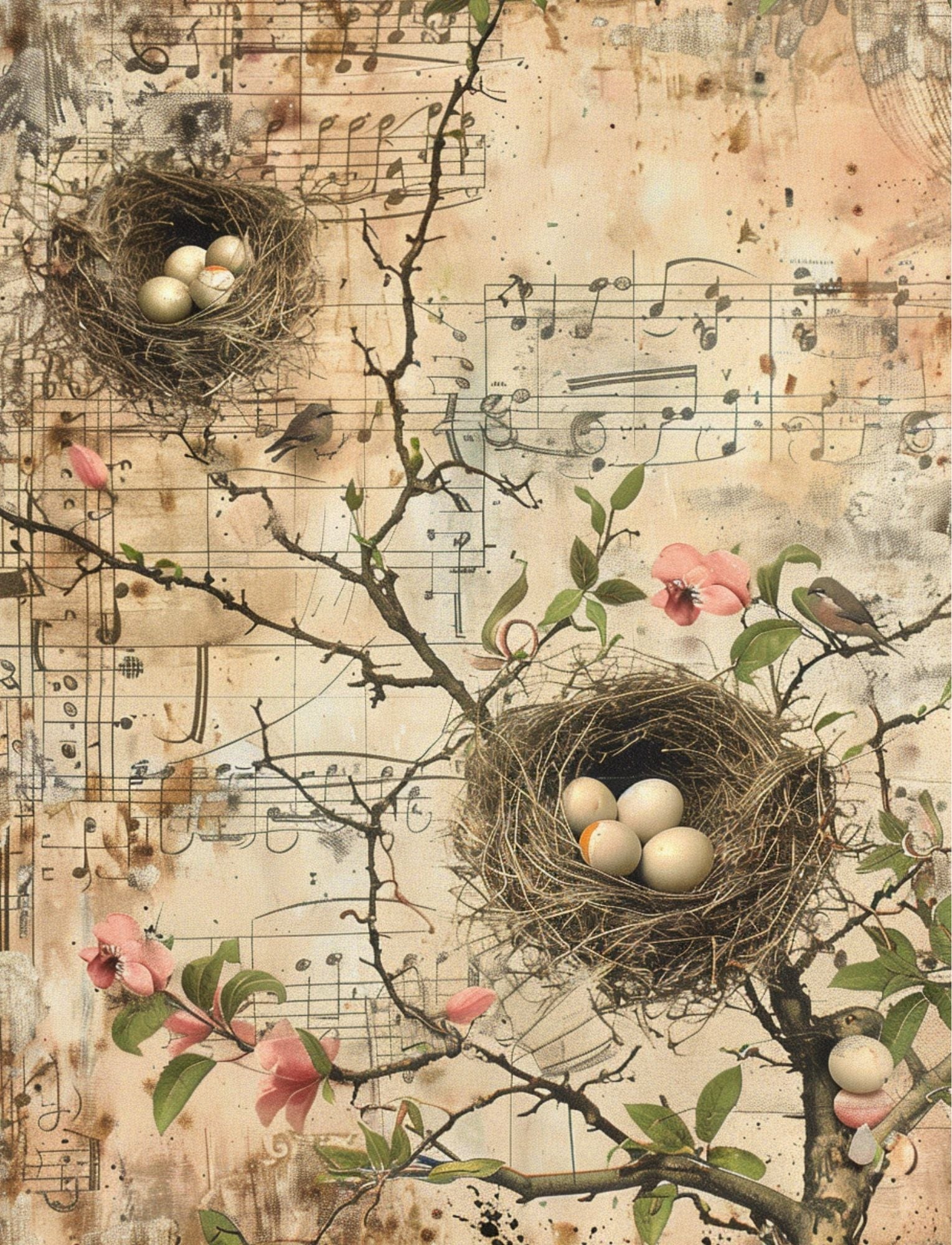 Collage Soup Bird Nerd (eBook) Printable Quirky Birds Collage Sheets – Digital Download