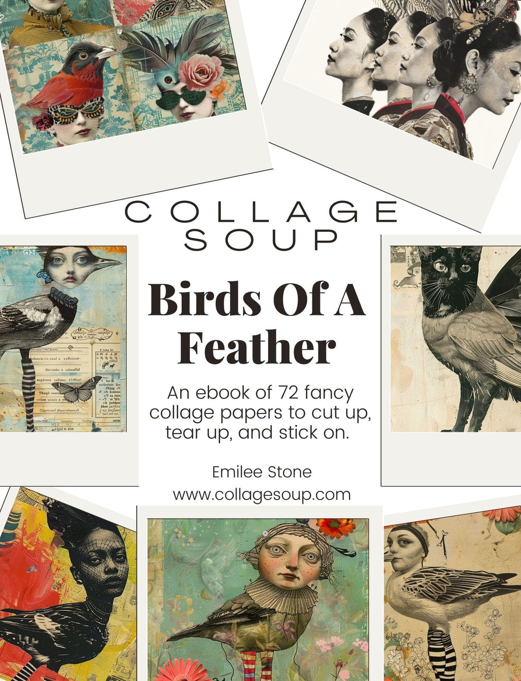 Collage Soup Birds Of A Feather – Whimsical 72-Page Printable eBook