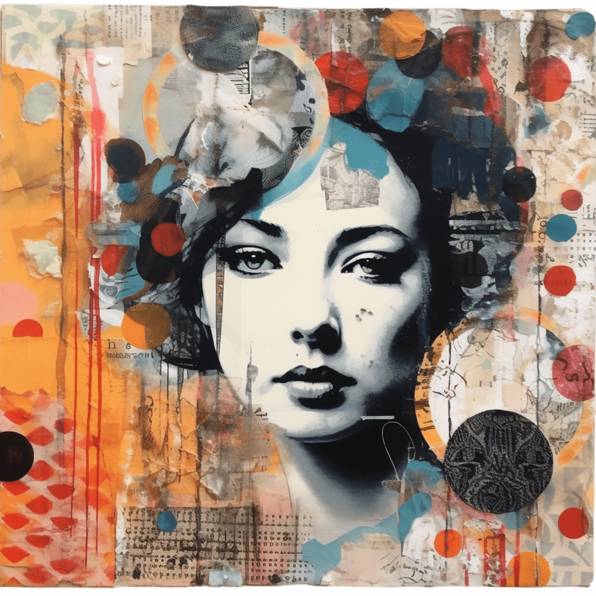 Collage Soup Bloomed & Bemused: Fancy Collage Papers of Faces & Flowers