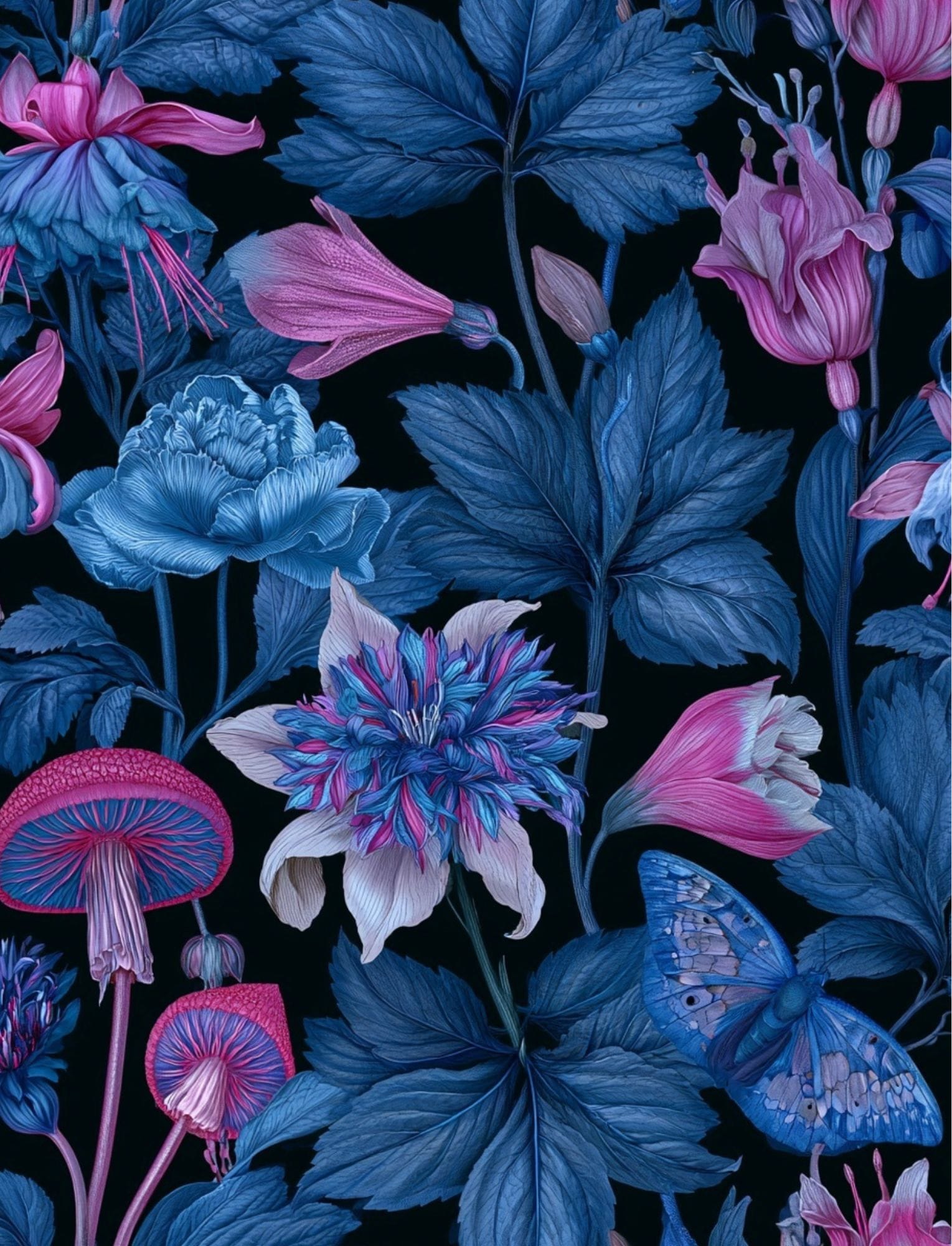 Collage Soup Botanica Obscura — Midnight Garden Collage Papers eBook
