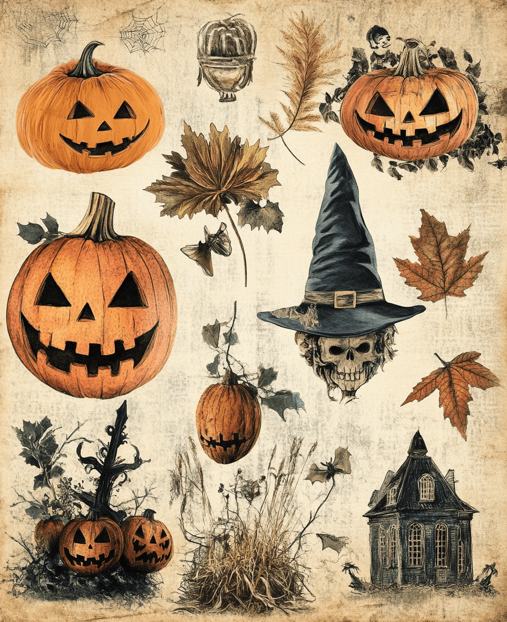 Collage Soup Bougie Boo: 115 Elegant Halloween Collage Papers