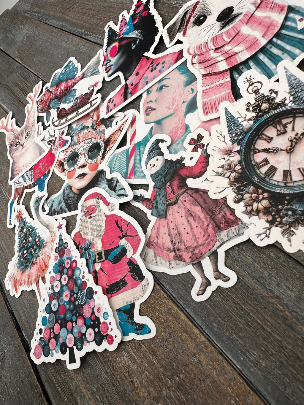 Collage Soup Christmas Crew | Paper Bites | Whimsical die-cut pieces for journals & collage
