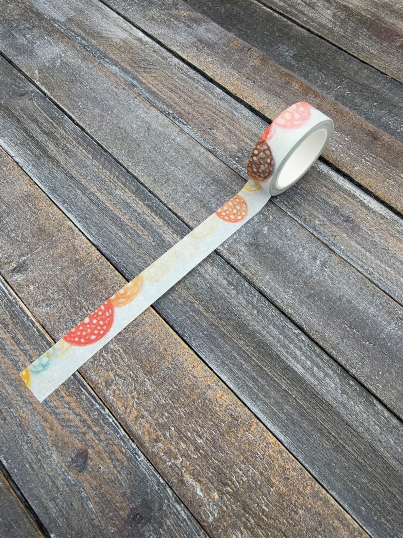 Collage Soup Citrus Bloom Dots Washi Tape — Warm Floral Circles