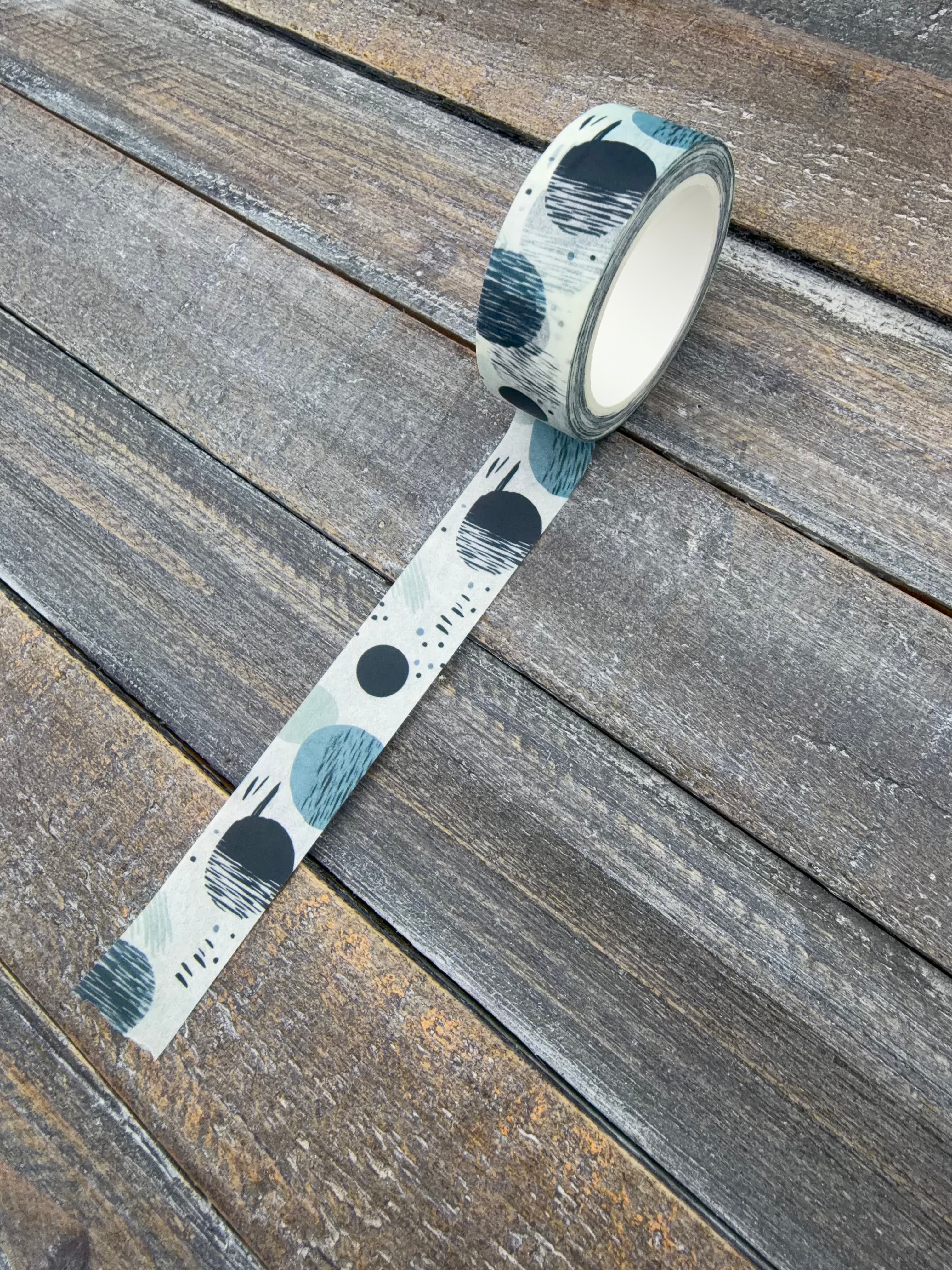 Collage Soup Coastal Drift Washi Tape — Moody Abstract Seascape in Navy, Slate & Sand