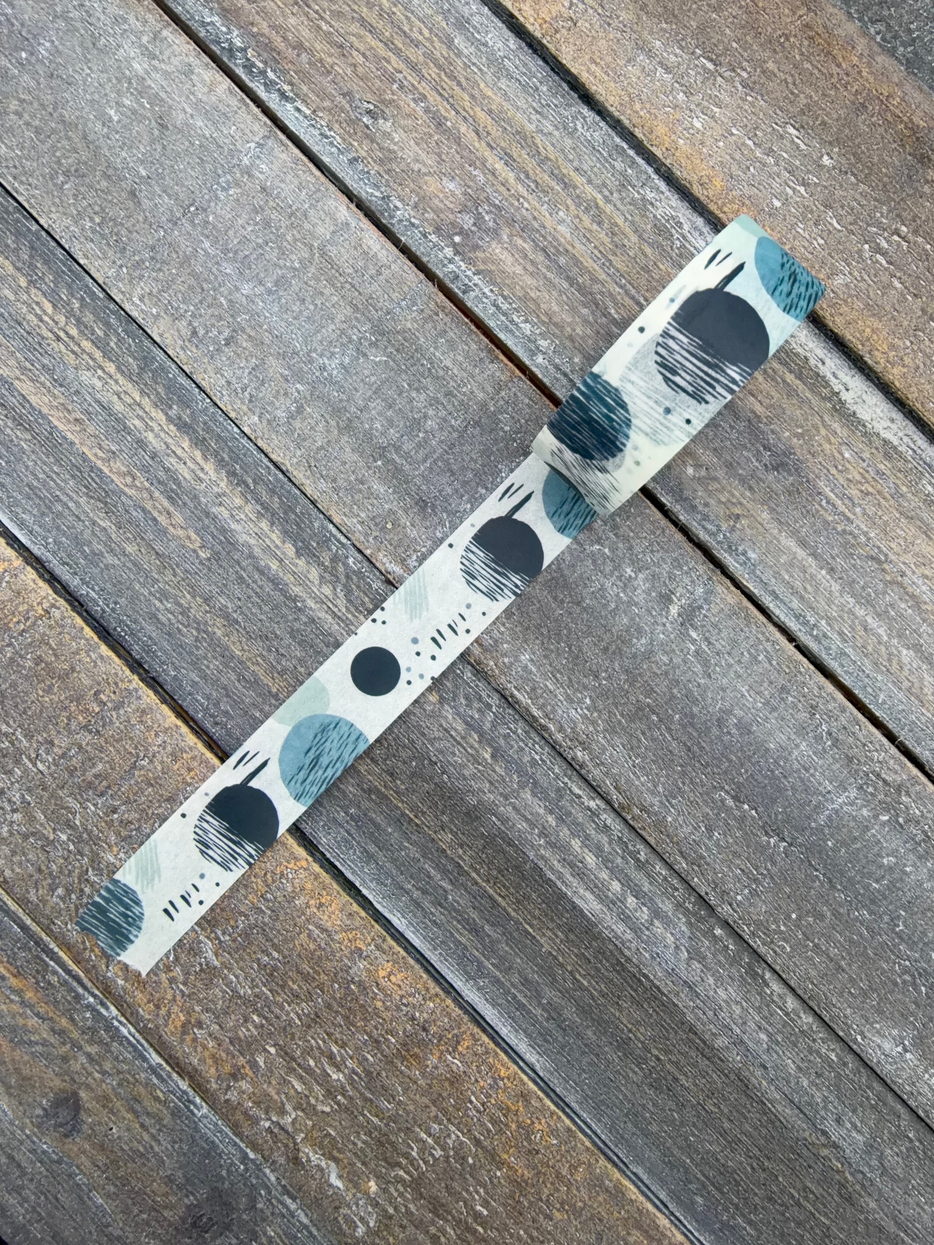 Collage Soup Coastal Drift Washi Tape — Moody Abstract Seascape in Navy, Slate & Sand