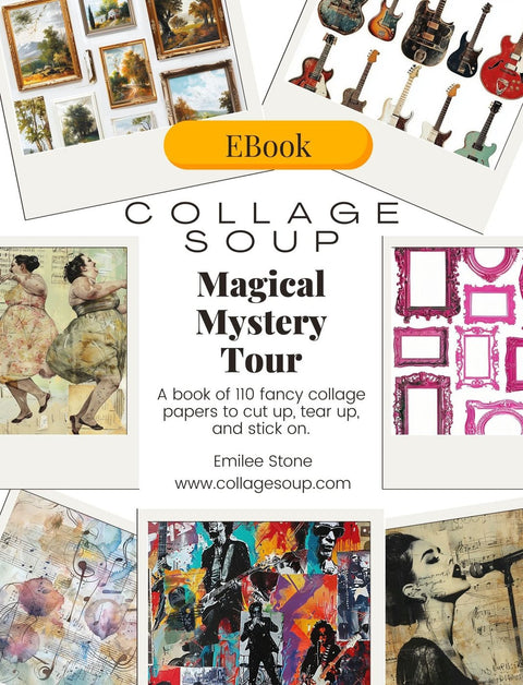 Magical Mystery Tour: Un libro de collage de 110 páginas inspirado en la música