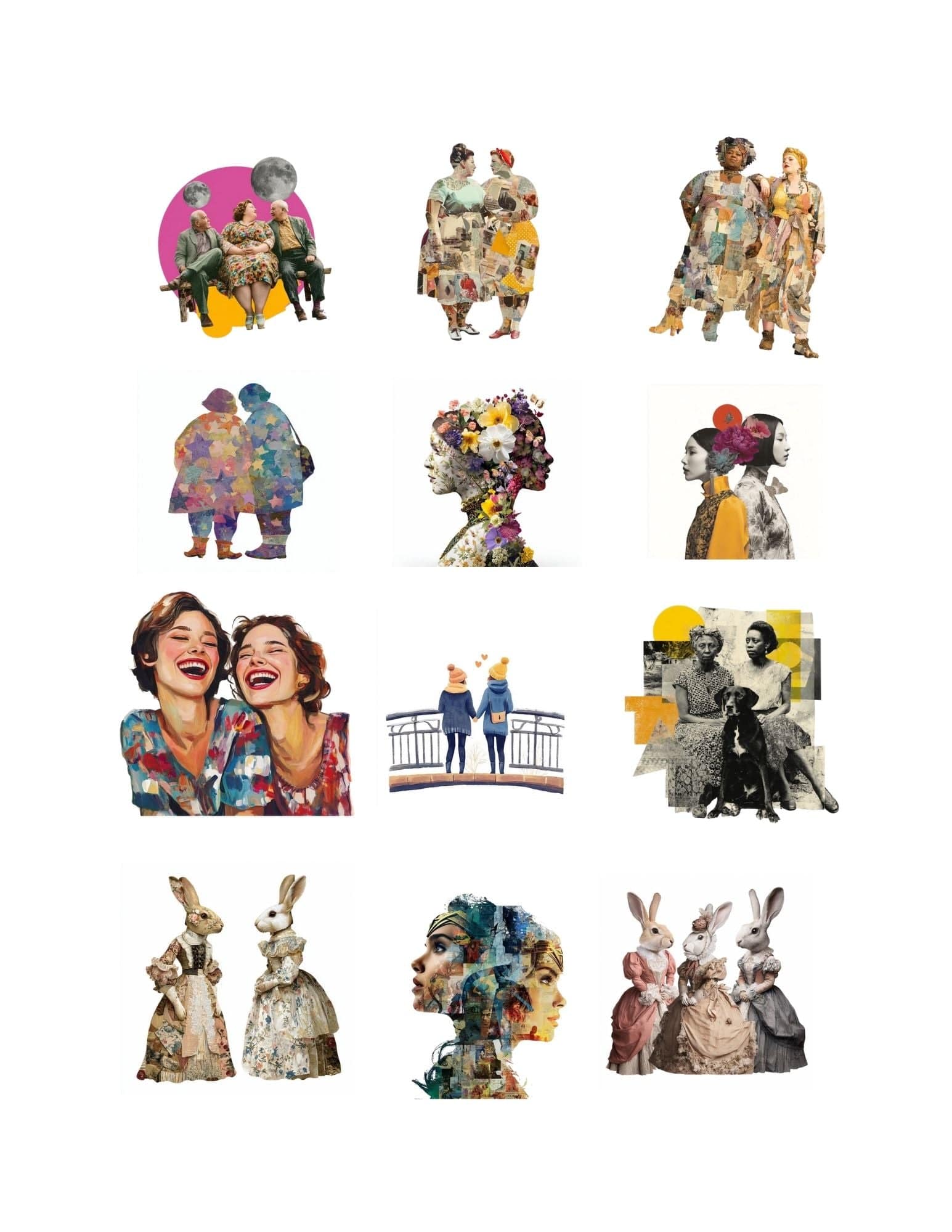 Collage Soup Creative Heroine Friends - Collage Die Cuts for Journals & Happy Mail (24 pcs)