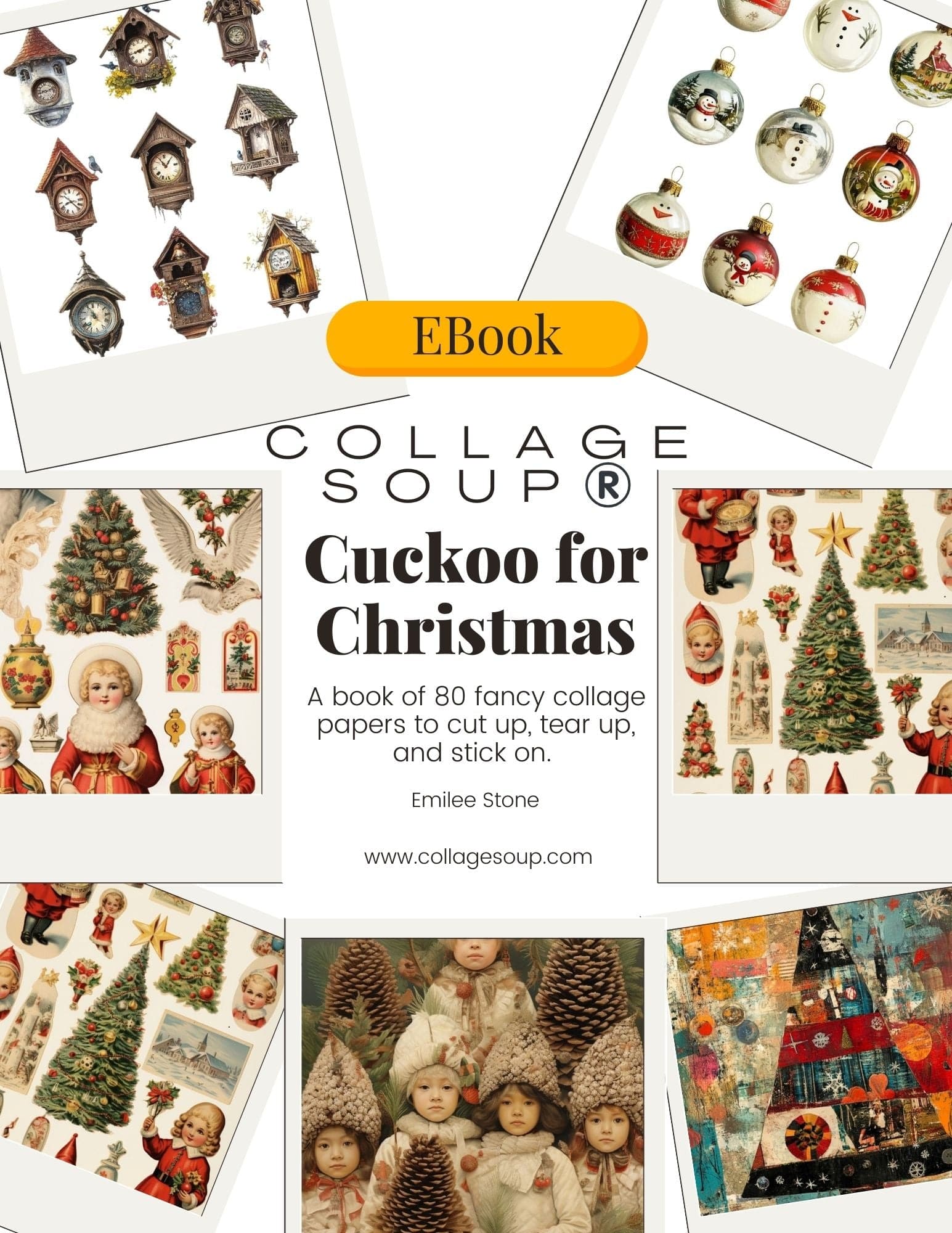 Collage Soup Cuckoo for Christmas — Vintage Market Collage eBook
