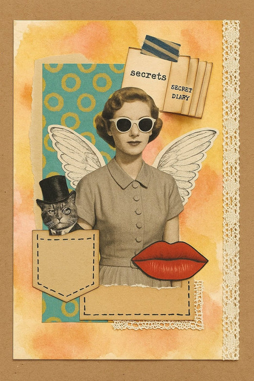 Société de collages curieux n° 1024 (Projet) Collage vintage ludique utilisant des éléments amusants – 4 pages