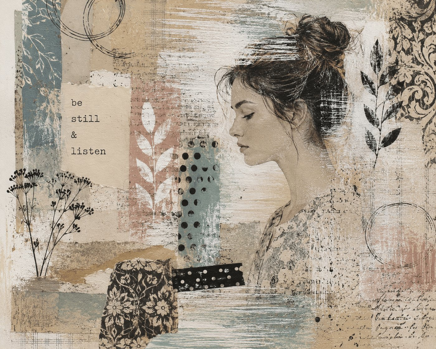 Collage Soup Dry Brush Confidence Project 1066