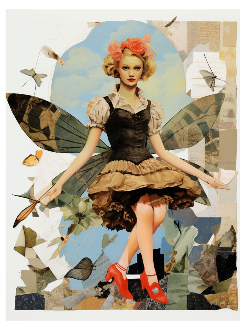 Collage Soup Fairy Flight & Dragons Light: 60-Page Collage Paperback for Fantasy Creatives