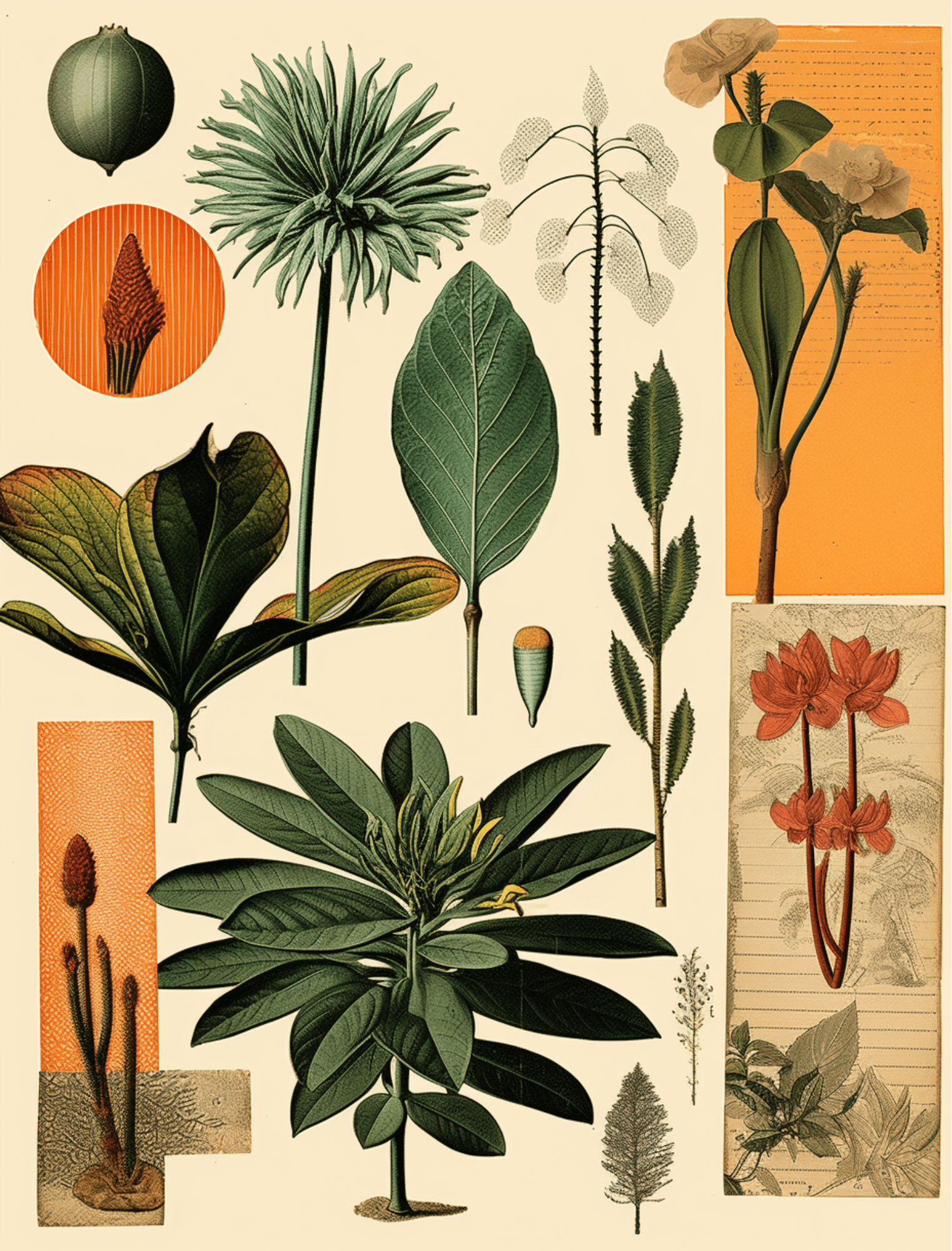 Collage Soup Fantastical Botanicals: 60-Page Collage eBook of Real & Imaginary Nature
