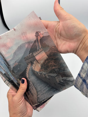 Collage Soup Global Adventures Scrap Pack | 50-Piece Vellum Paper Set for Mixed Media, Junk Journals & Scrapbooking