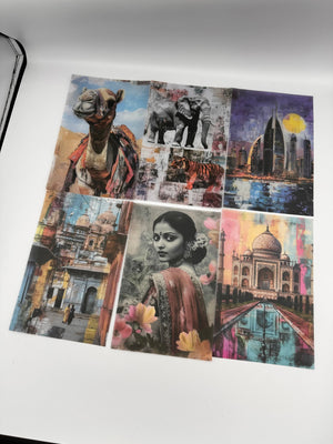 Collage Soup Global Adventures Scrap Pack | 50-Piece Vellum Paper Set for Mixed Media, Junk Journals & Scrapbooking