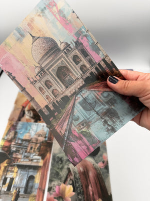 Collage Soup Global Adventures Scrap Pack | 50-Piece Vellum Paper Set for Mixed Media, Junk Journals & Scrapbooking