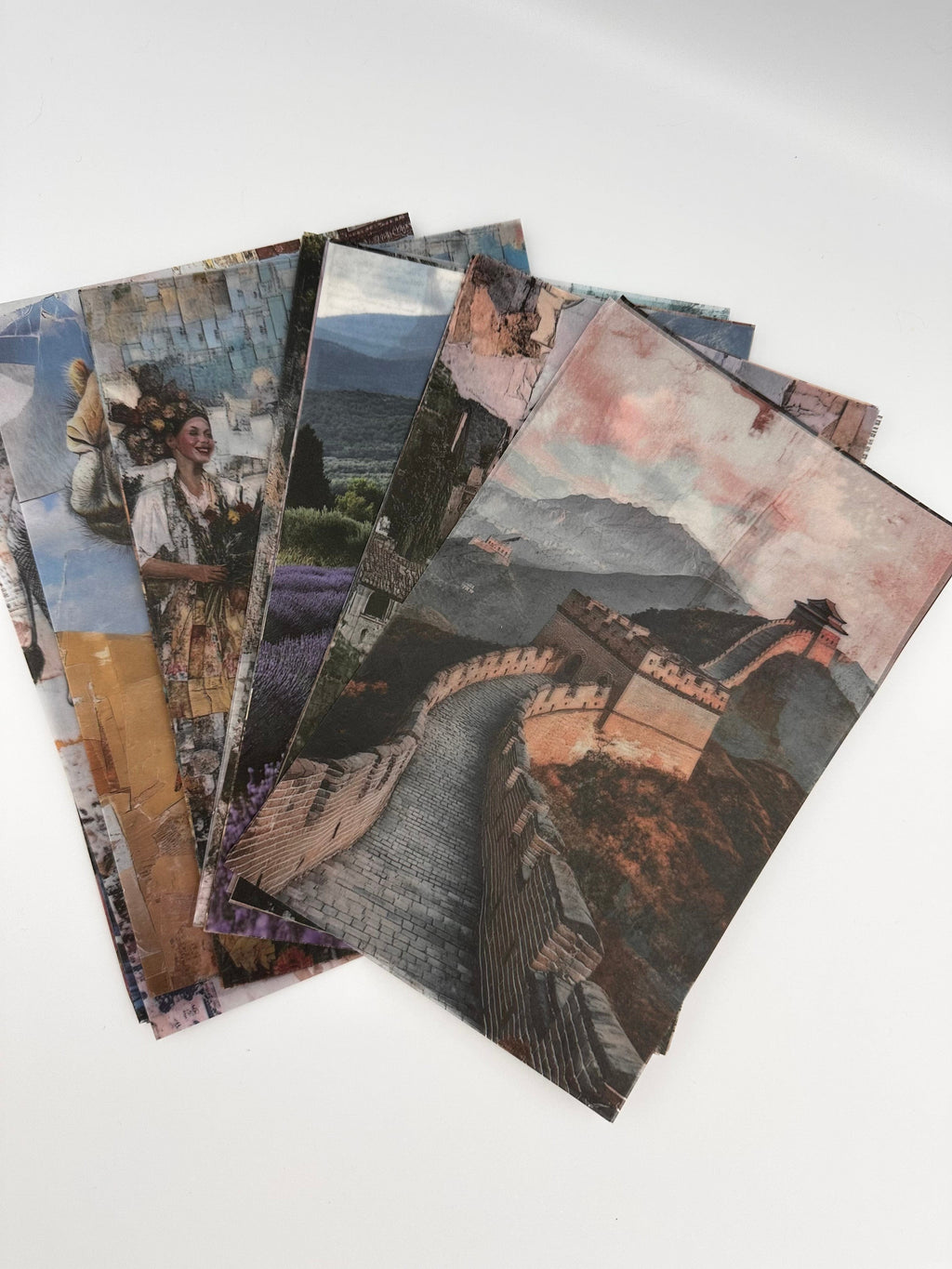 Collage Soup Global Adventures Scrap Pack | 50-Piece Vellum Paper Set for Mixed Media, Junk Journals & Scrapbooking