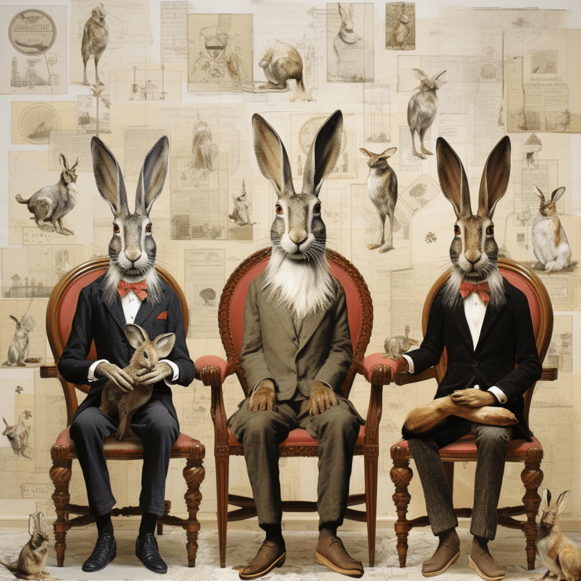 Collage Soup Hare Today, Chair Tomorrow: 110-Page Whimsical Collage Book of Hares & Chairs