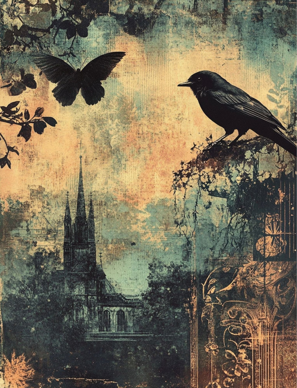 Collage Soup Hex Appeal: A Gothic Collage Book Featuring Witches, Bats, and Magic – 90 Pages