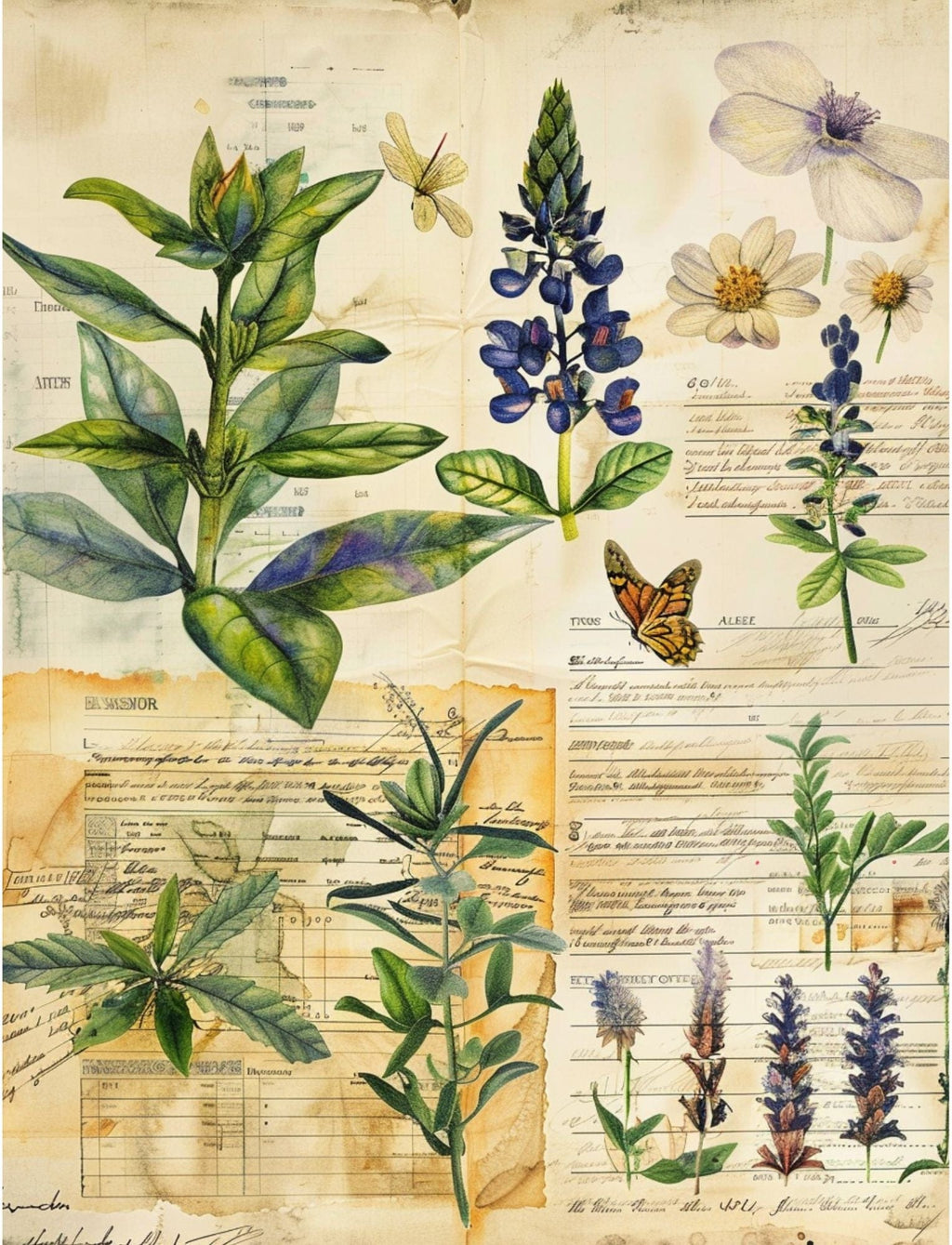 Collage Soup Hodgins Botany Journal (eBook) Vintage & Imaginative Botanical Pages – 122 Pages