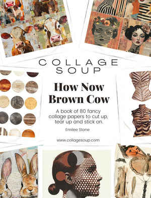 Collage Soup How Now Brown Cow (Paperback) | 80 Pages of Earthy Brown Collage Papers
