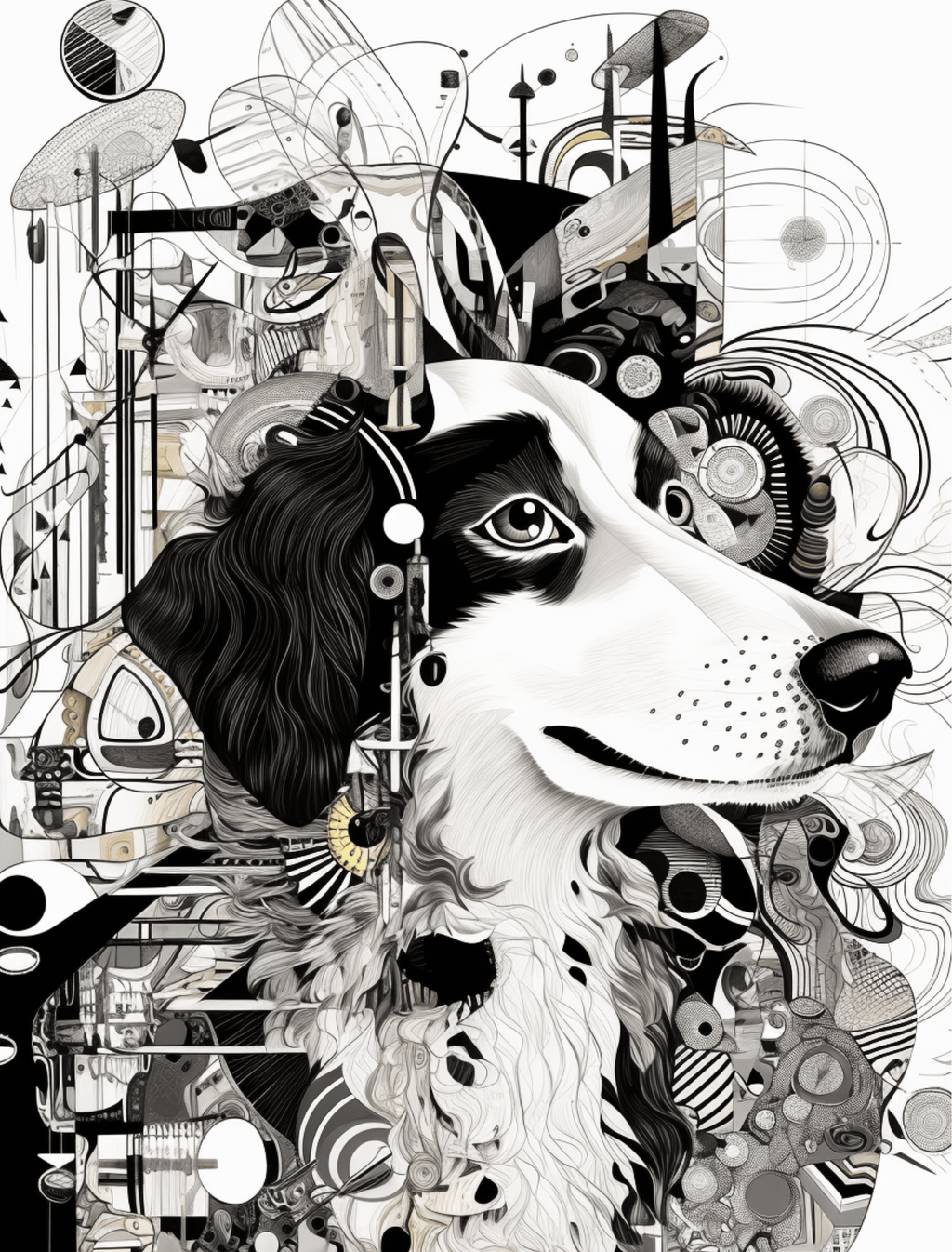 Collage Soup Life is Ruff: A Whimsical Dog-Themed Coloring & Collage Book