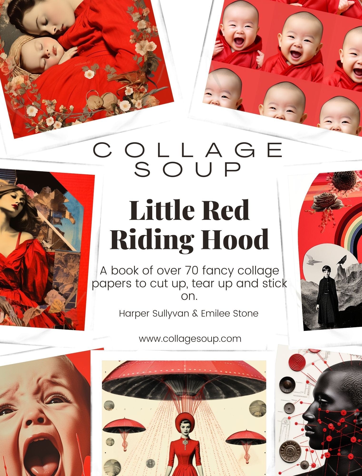 Collage Soup Little Red Riding Hood: A 70-Page Visual Feast of Red-Themed Collage Images