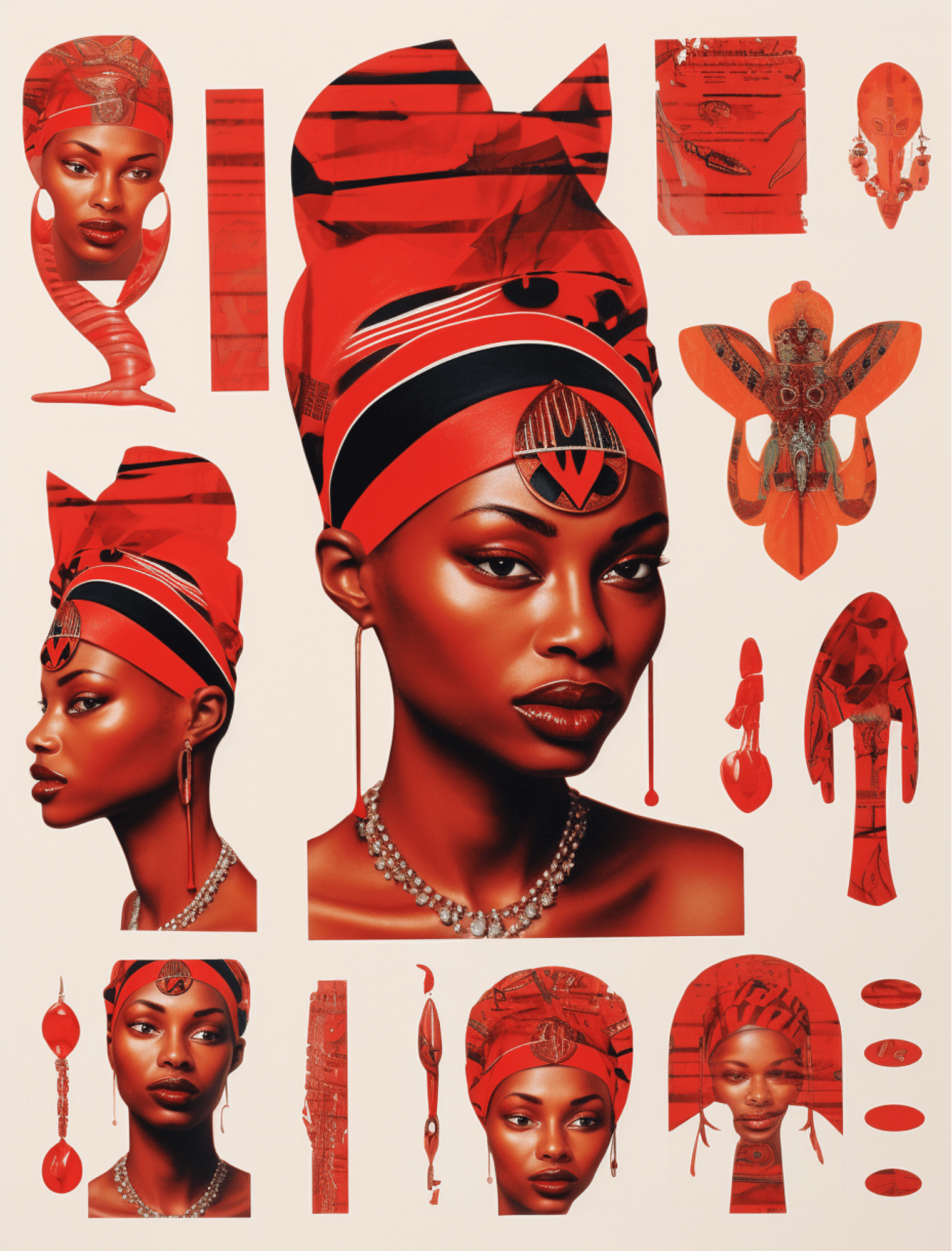 Collage Soup Little Red Riding Hood: A 70-Page Visual Feast of Red-Themed Collage Images