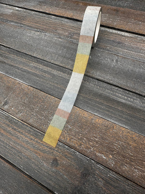 Collage Soup Muted Block Stripes – Washi Tape | Mustard, Sage, Blue & Rust Stripes for Journals & Collage