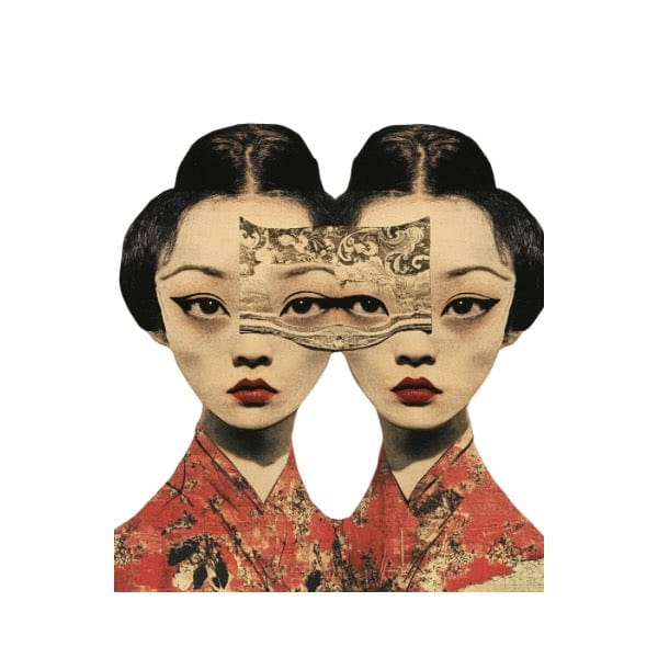 Collage Soup Mystical Twins Paper Bites: 12 Quirky Pre-Cut Designs for Artistic Creations & Crafting Fun 110 lb. Paper