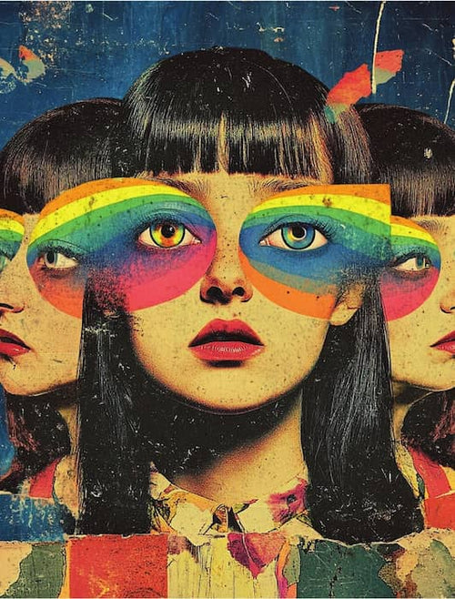 Collage Soup Rainbow Eyes