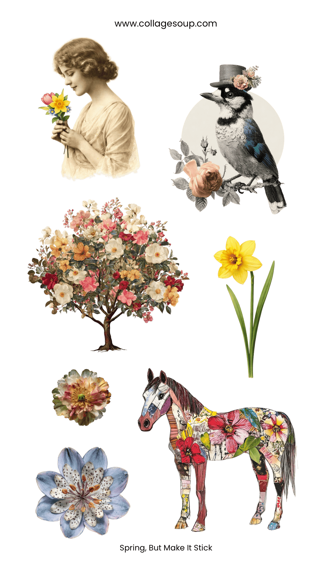 Collage Soup Spring, But Make It Stick | Sticker Sheet